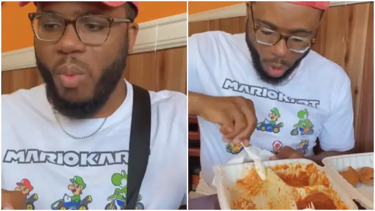 Nigerian man tastes Indian food for the first time at...
              </div>
            
      </article>
    	<nav class=
